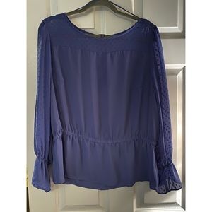 The Limited Purple/Blue Sheer Top w/ Elastic Waist